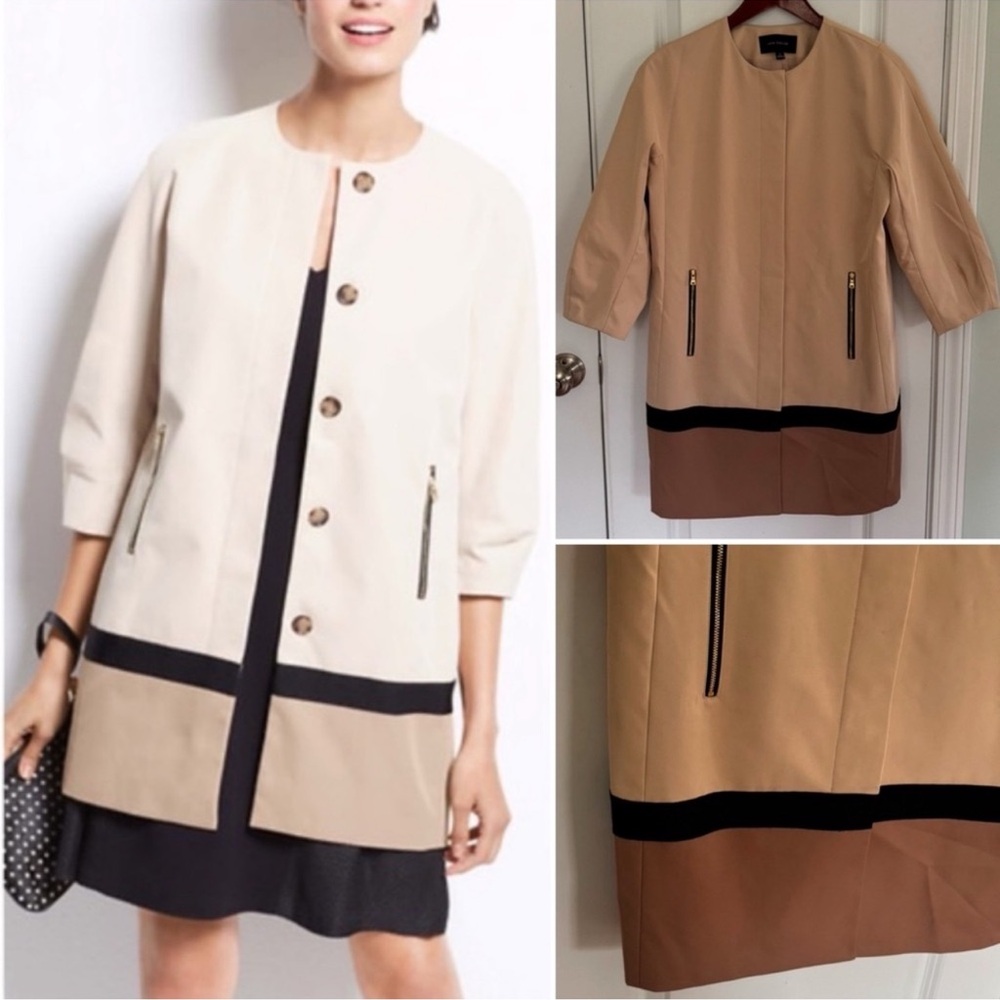 Ann Taylor Colorblock Long Jacket